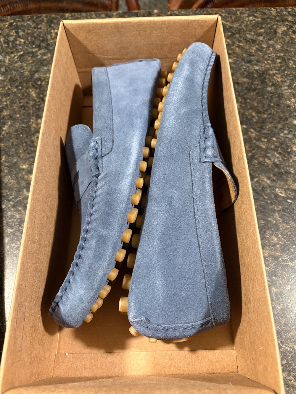 Johnston & Murphy Light Blue Suede Driving Loafers